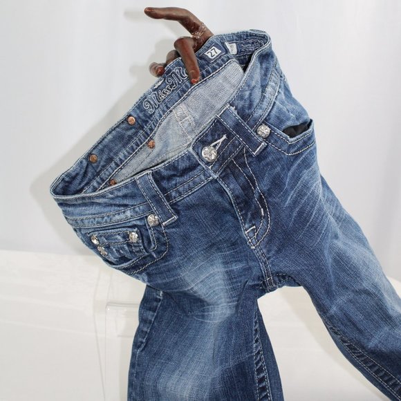 Miss Me Embellished Bling Boot Cut Jean, Size 27 - Picture 7 of 9